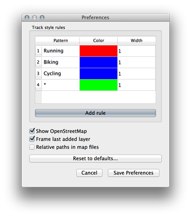 RunParticles preferences dialog